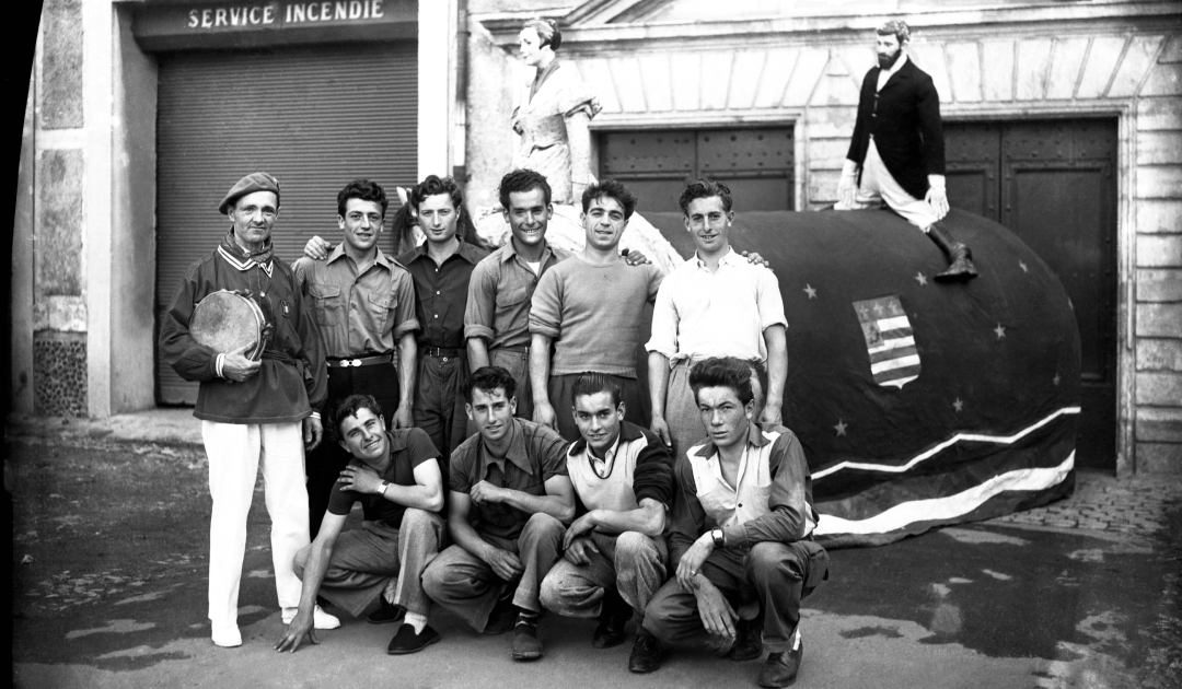 Le meneur Simon Jalade et son équipe - 1950